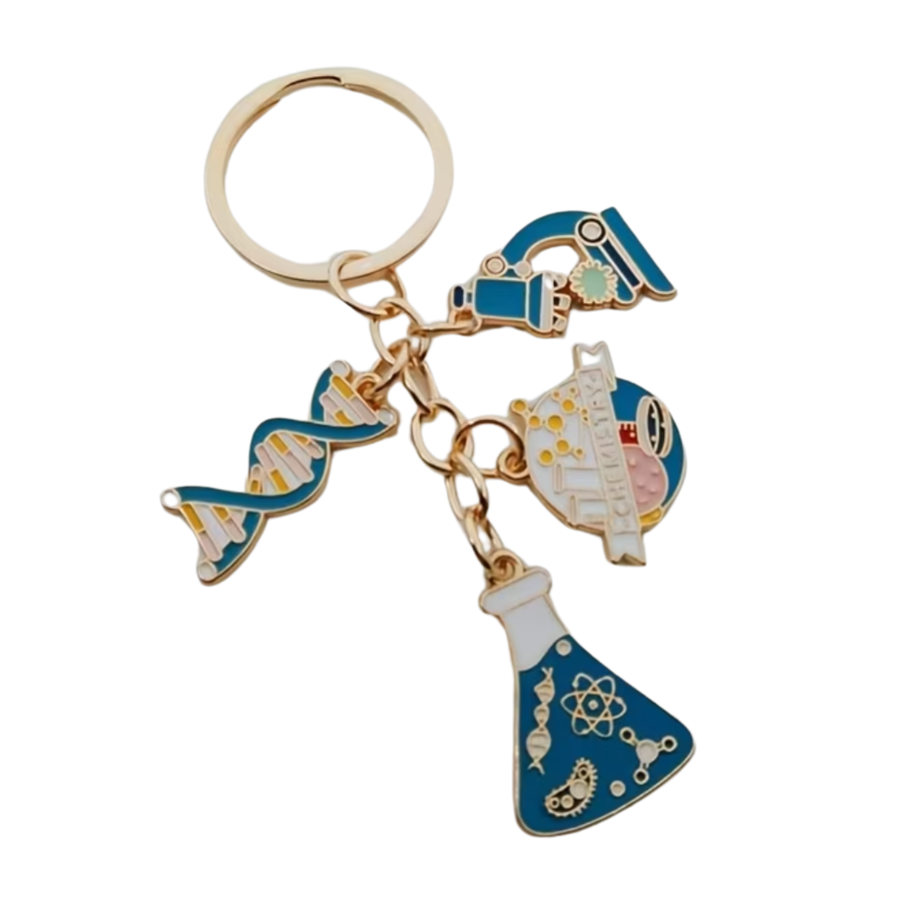 Llavero Temático de Ciencias con Dijes Esmaltados